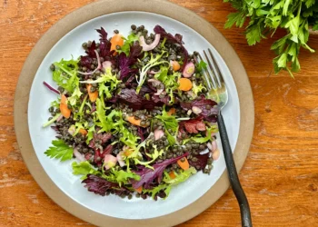 Healthy frugal lentils with a French accent