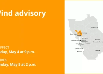 Wind advisory for North Bay Interior Mountains for Sunday and Monday – wind gusts up to 50 mph