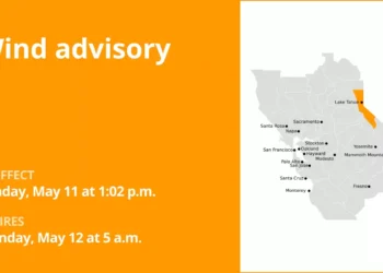 Wind advisory affecting the Greater Lake Tahoe Area until early Monday morning – wind gusts up to 55 mph