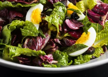 This crisp and colorful romaine and radicchio salad eats like a meal