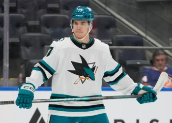 Michael Misa scores first NHL goal, helping Sharks approach league record